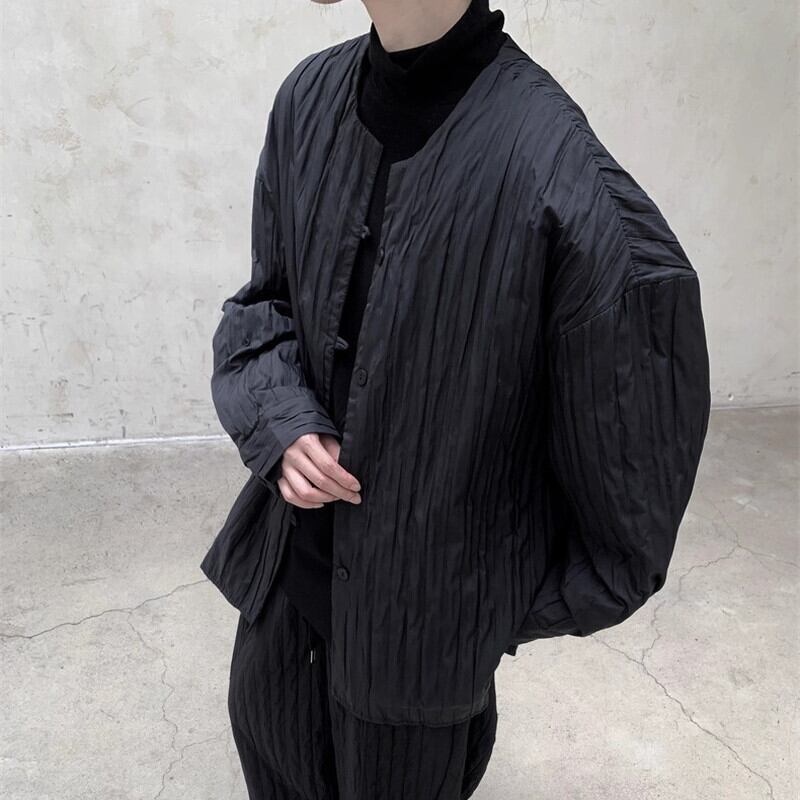 Pleats No-Collar Jacket【TR3244】