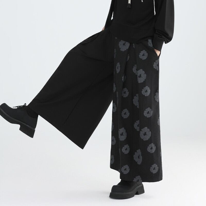 Asymmetrical Flower Wide Pants【TR3229】