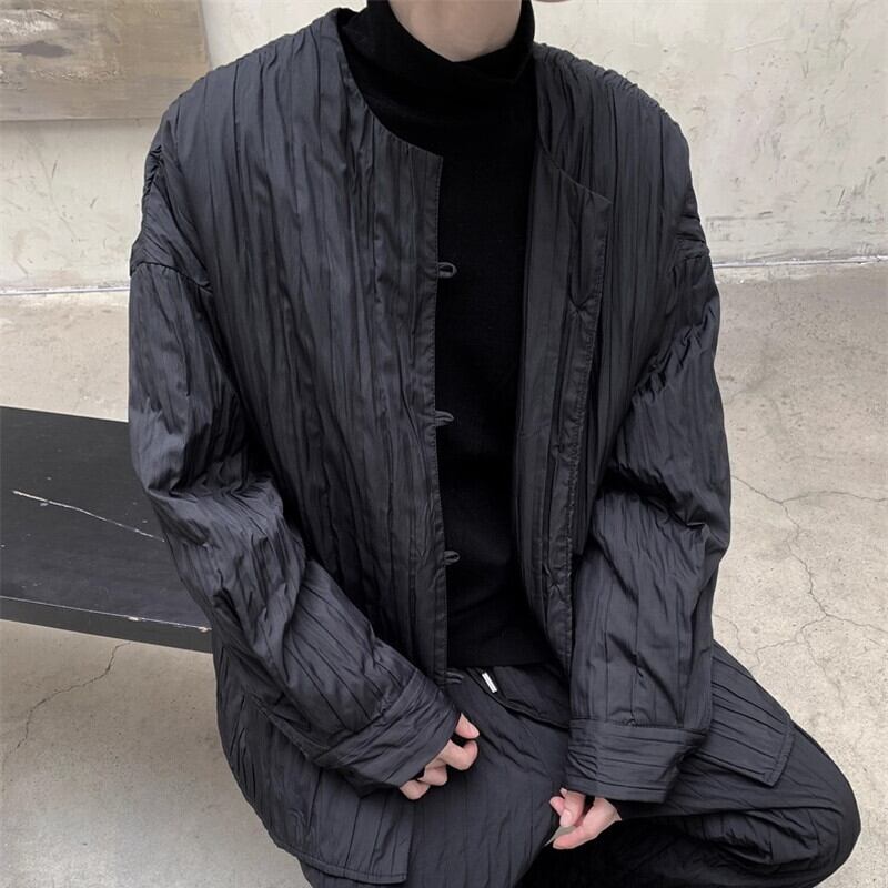Pleats No-Collar Jacket【TR3244】