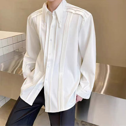 Modern Tuck-Pleat Collared Shirt【TR3340】