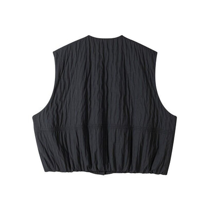 Pleats Simple Pocket Vest【TR3232】