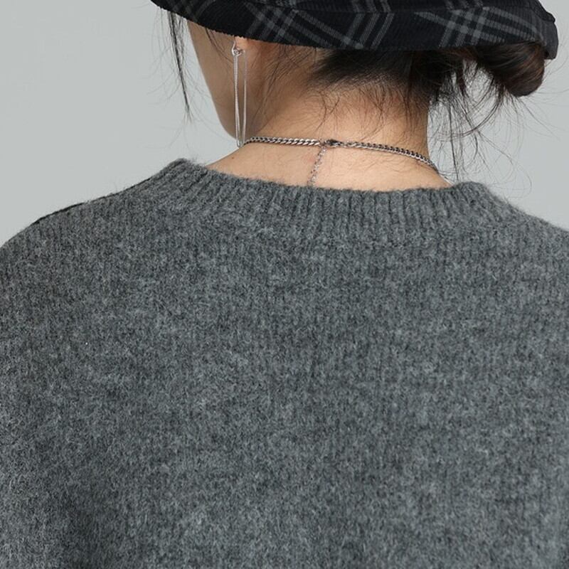 Bi-Color Unique Knit Jacket【TR3265】