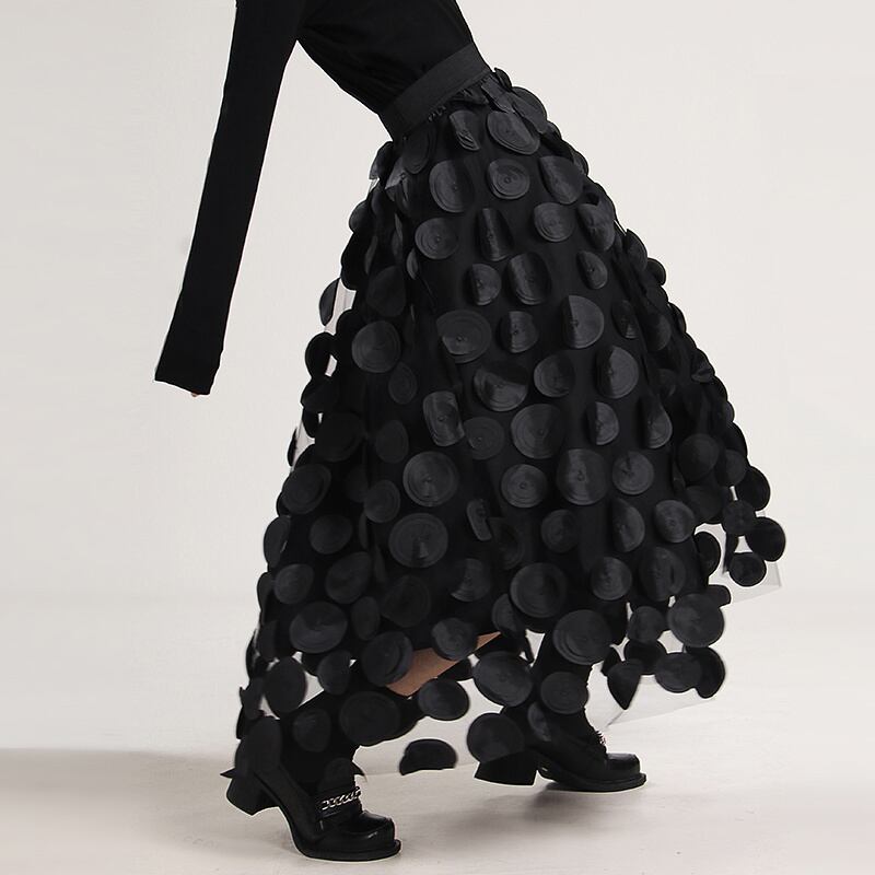 Mesh Long Three-dimensional Skirt【TR1338】