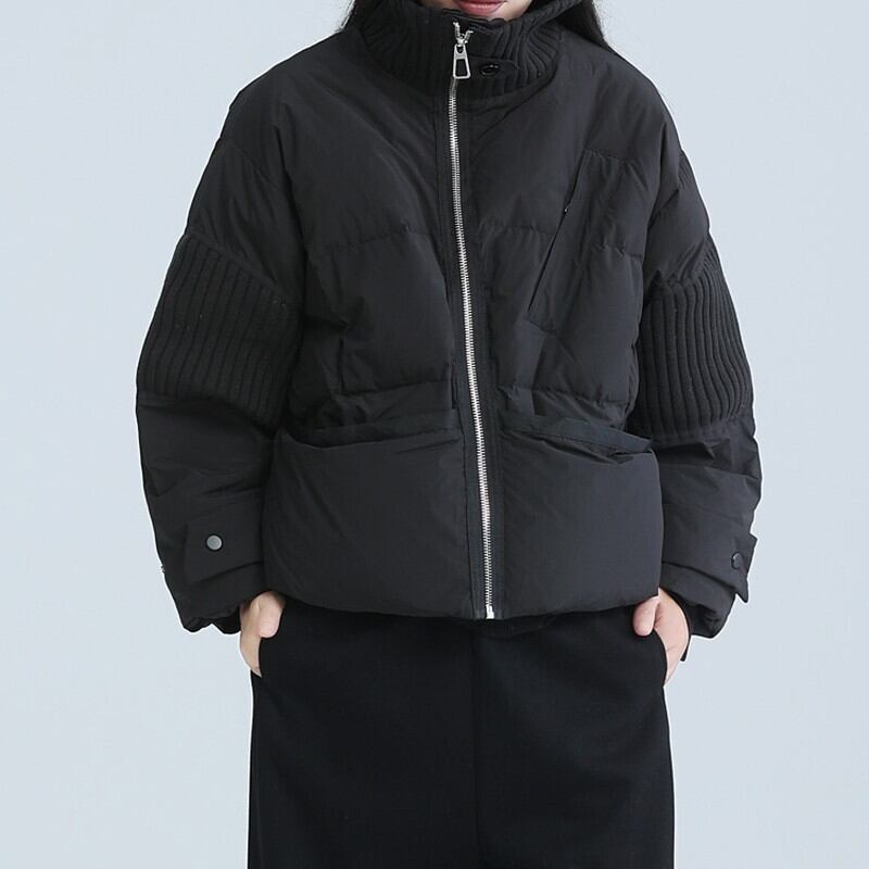 High-Neck Zip Knit Jacket【TR3259】