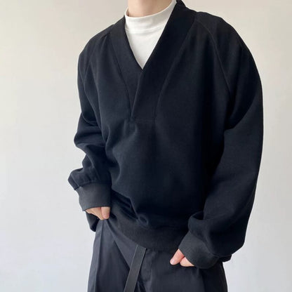 Deep V Raglan Long T-shirt【TR3352】