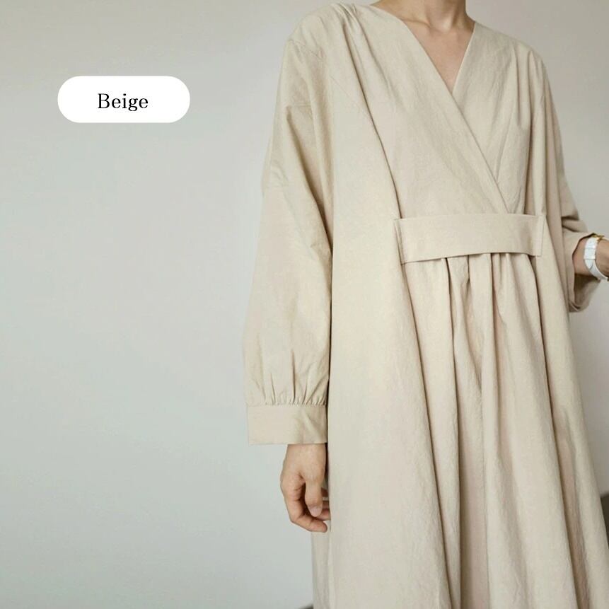 Long Sleeve V-Neck Dress【TR2884】