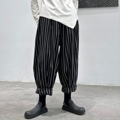 Stripe Balloon Roll-Up Pants【TR3213】