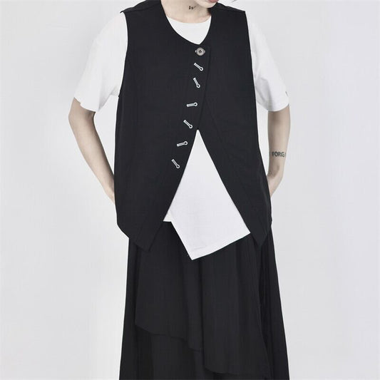 Roune-Neck Oversize Vest【TR3242】