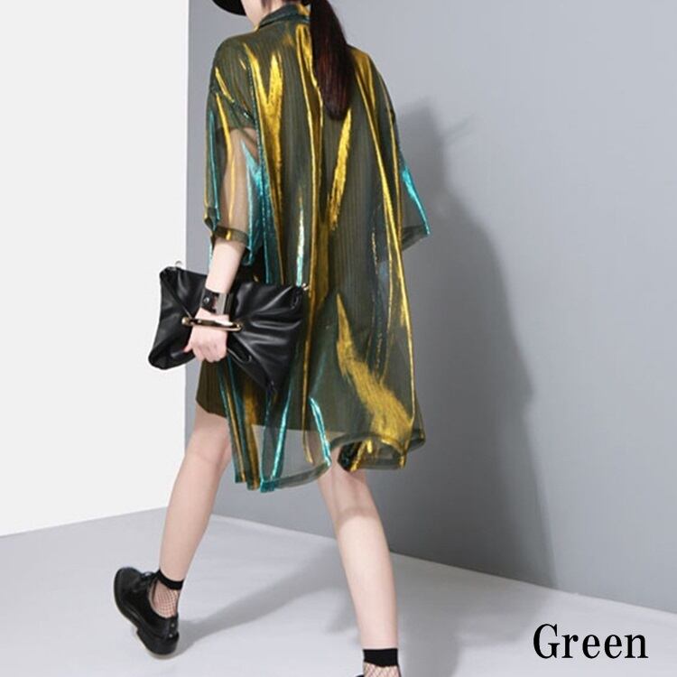 Gross Shiny See-Through Shirt【TR1416】