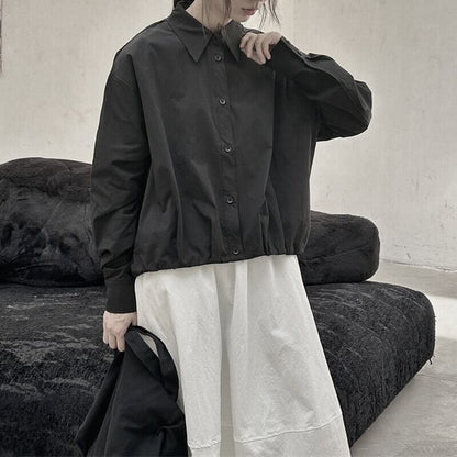 Crumply Simple Collared Shirt【TR3129】