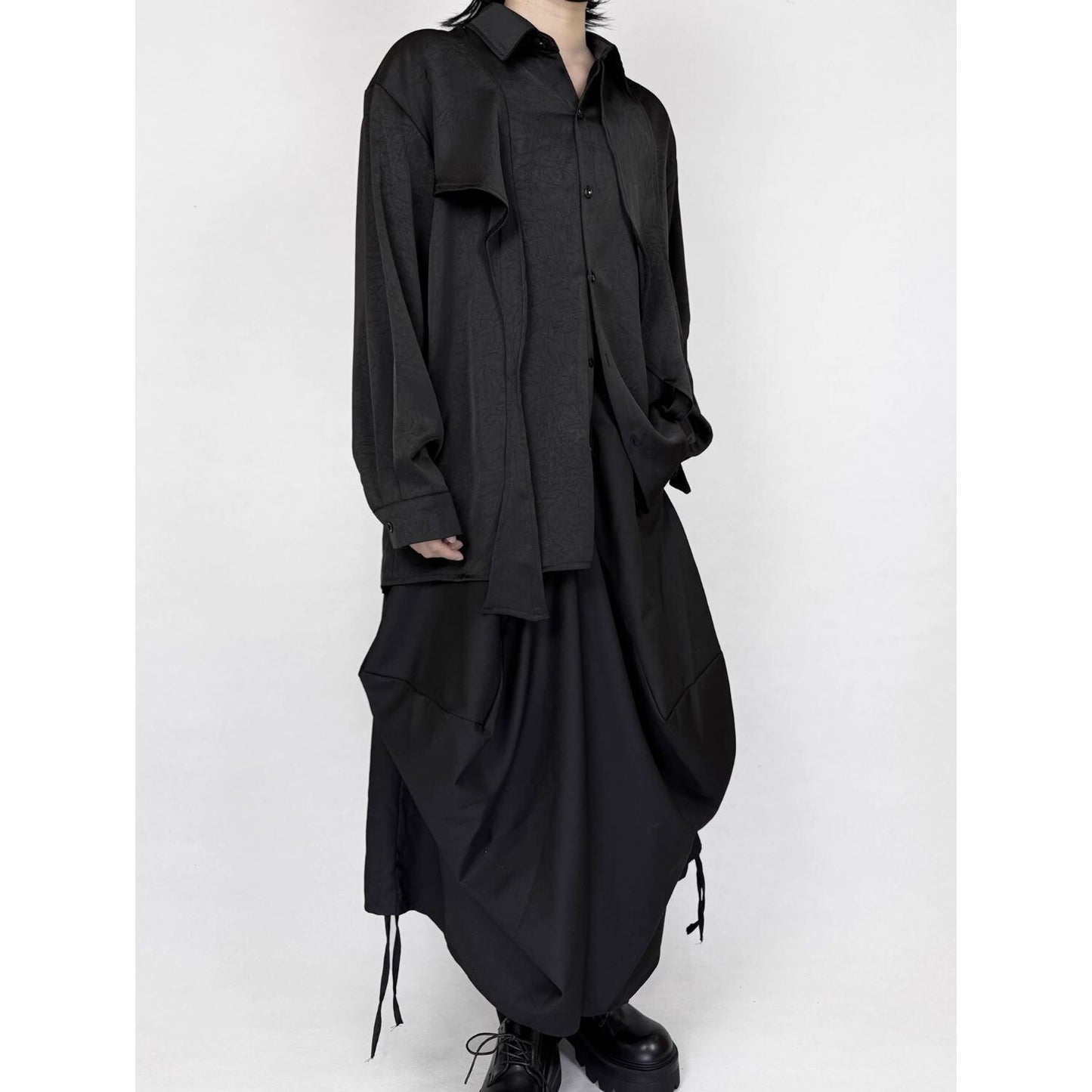Asymmetry Loose Collared Shirt【TR3324】