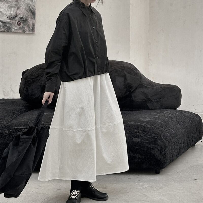 Crumply Simple Collared Shirt【TR3129】