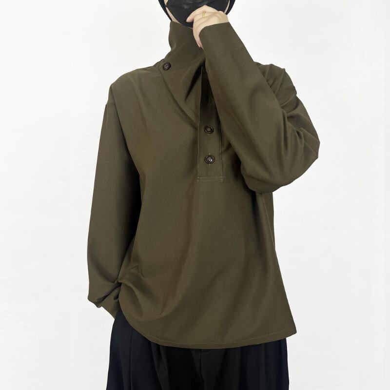 Convertible High-Collar Collared Shirt【TR3358】