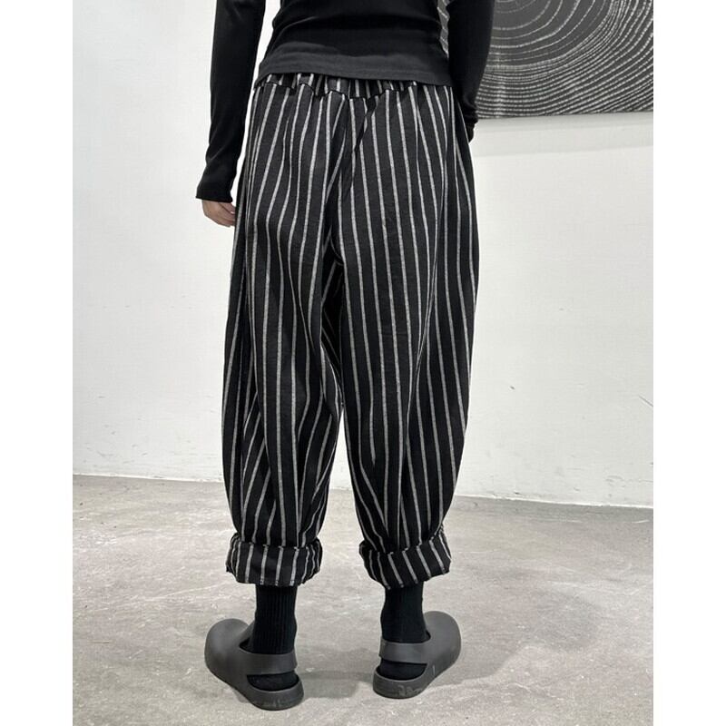 Stripe Balloon Roll-Up Pants【TR3213】