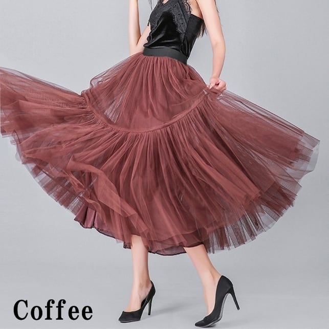 Tulle Chiffon Tiered Skirt【TR1373】