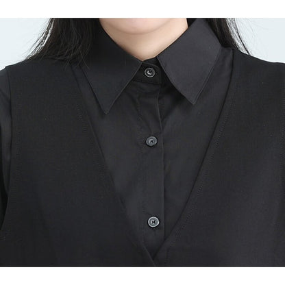 Fake-Layered Vest Collared Shirt【TR3135】
