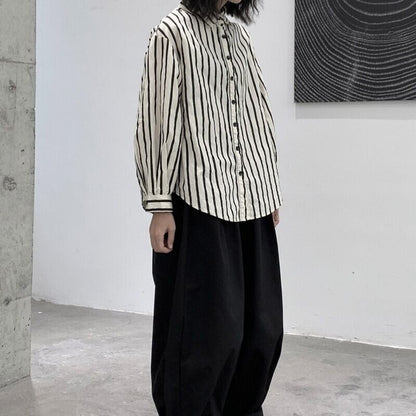 Stripe Retro Collared Shirt【TR3109】