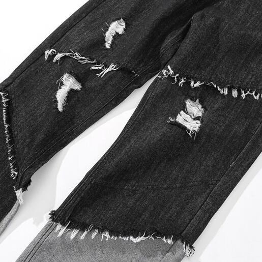 〈Unisex〉Patchwork Straight Jeans【TR1172】