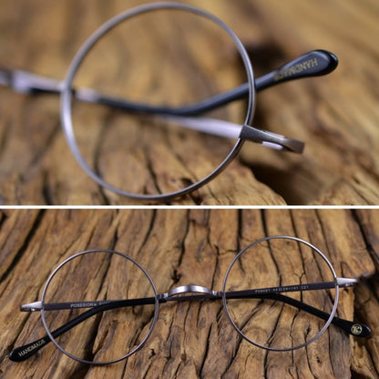 〈Titanium〉Vintage no nose Round Glasses【TR2570】