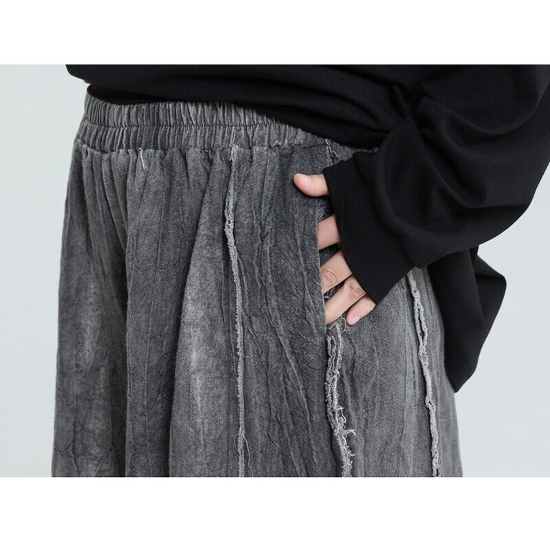 Washed Wide-Leg Straight Pants【TR3204】