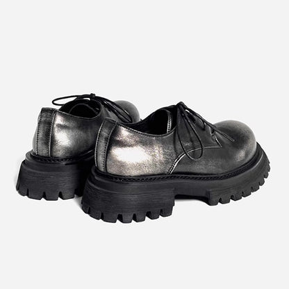 Distressed Leather Derby Shoes【TR3410】