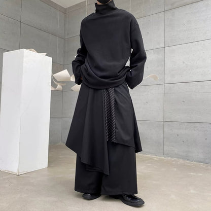 Oversized Fleece High-Neck T-shirt【TR3328】