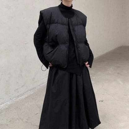 Quilting Round-Neck Jacket Vest【TR3233】