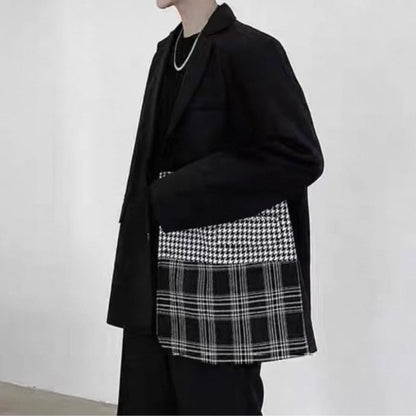 Patchwork Contrast Tailored Jacket【TR3349】