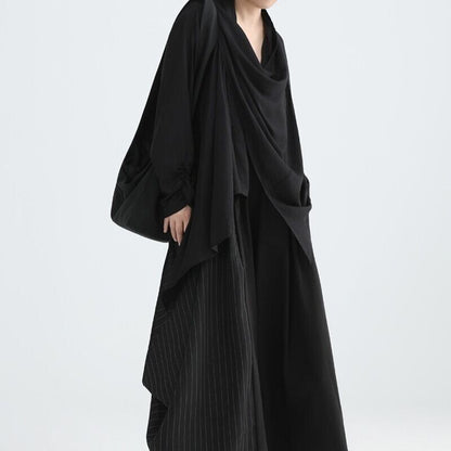 Asymmetry Drape Collared Shirt【TR3132】