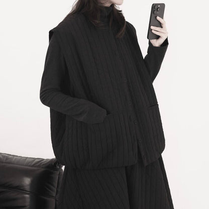 Loose Stripe Simple Vest【TR3243】