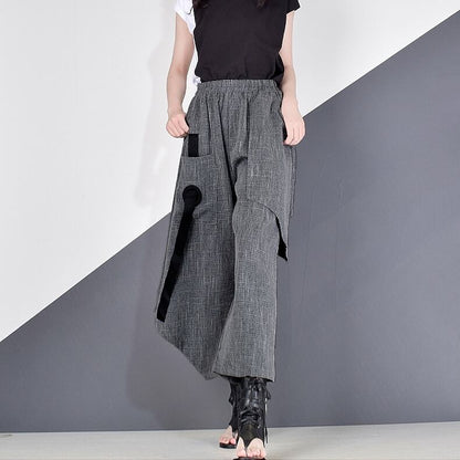 〈Unisex〉Wide Irregular Cropped Pants【TR1351】