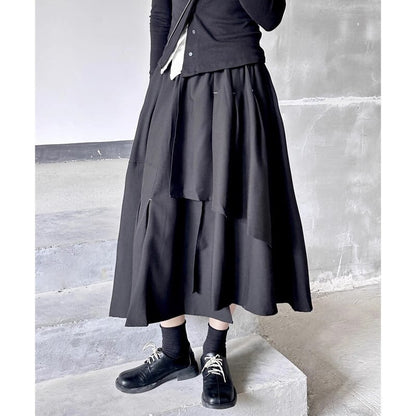 Asymmety Patchwork Skirt【TR3184】