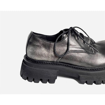 Distressed Leather Derby Shoes【TR3410】