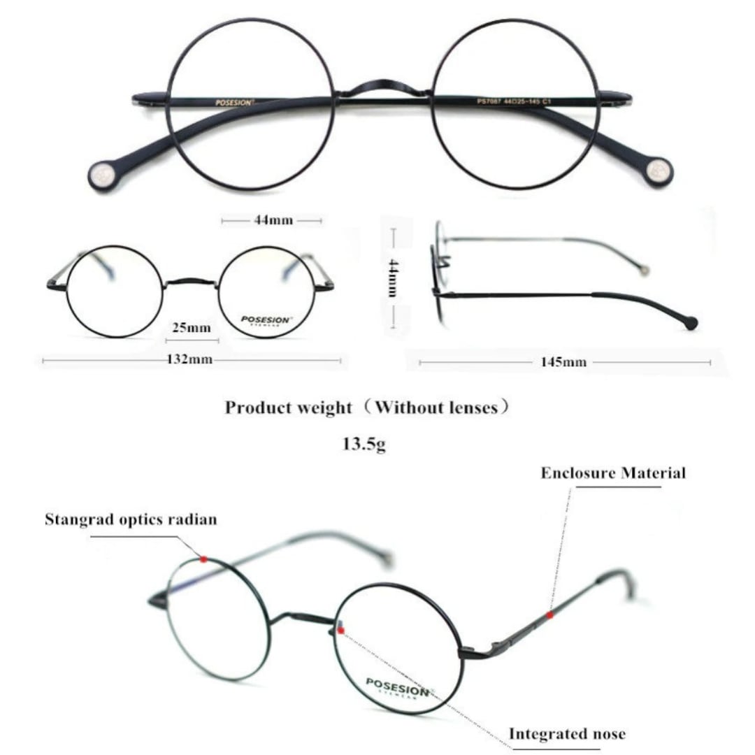 Vintage Round Metal Frame Glasses【TR2569】