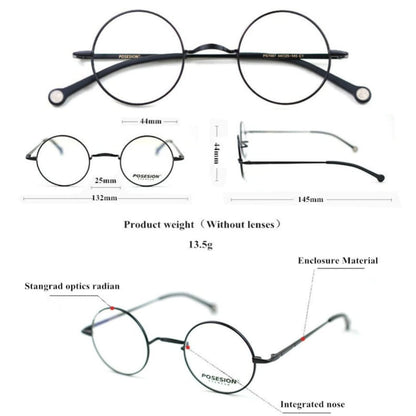 Vintage Round Metal Frame Glasses【TR2569】