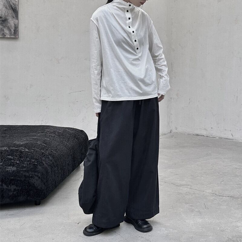 Half-Button Mock-Neck T-Shirt【TR3140】