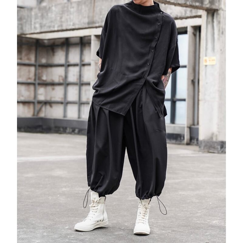 Asymmetric Button T-Shirt【TR3333】