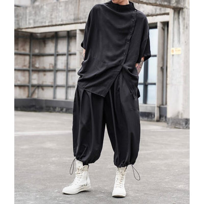Asymmetric Button T-Shirt【TR3333】