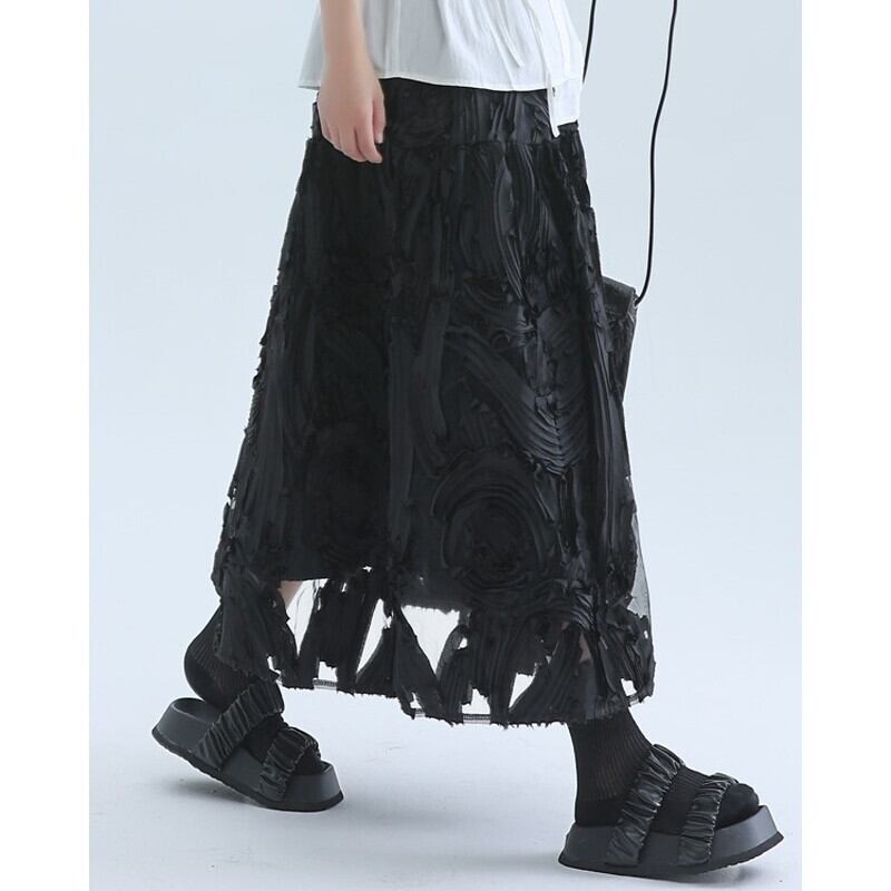 Flower Mesh Skirt【TR3181】