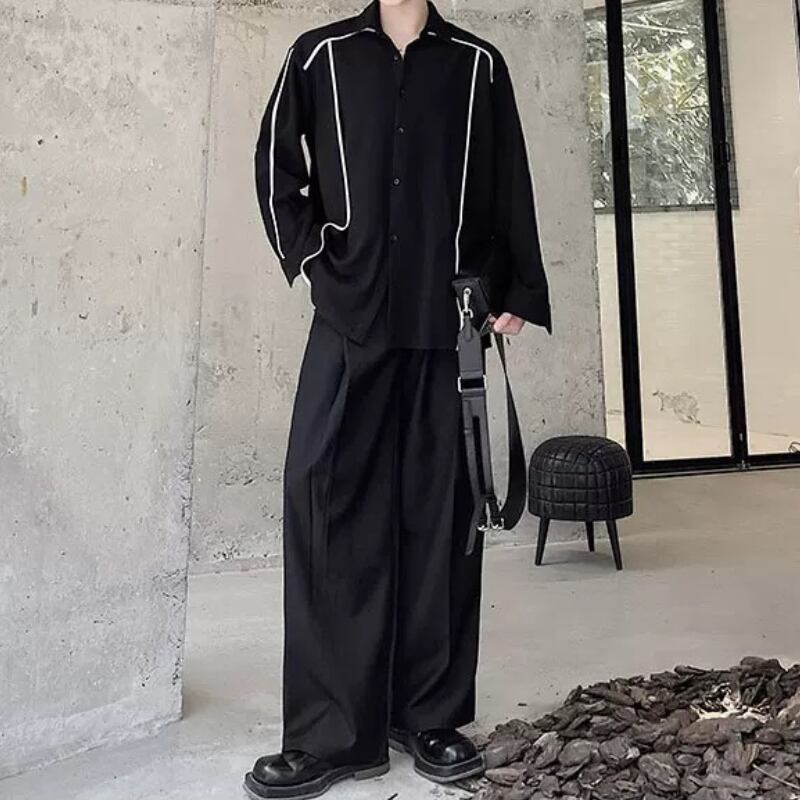 Contrast Piping Collared Shirt【TR3342】