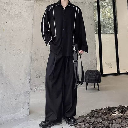 Contrast Piping Collared Shirt【TR3342】