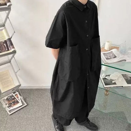 Oversized Collared Long Shirt【TR3334】