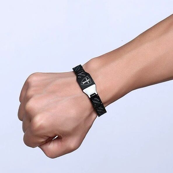 Cross magnetic men bracelet【TR2755】