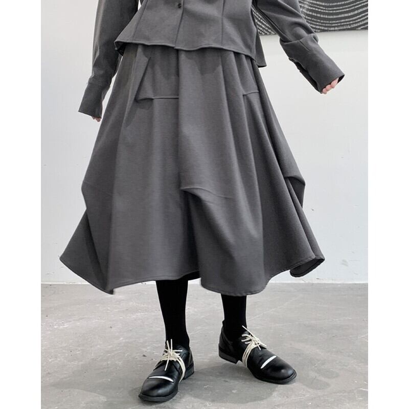 Asymmetry Wool Skirt【TR3173】