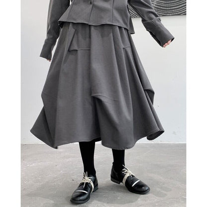 Asymmetry Wool Skirt【TR3173】