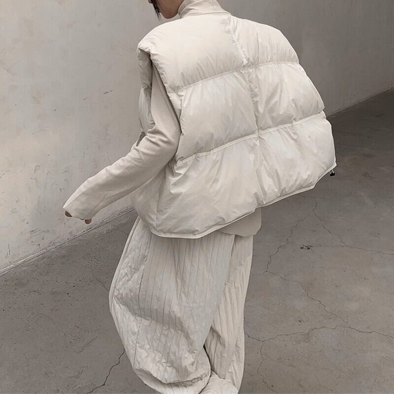 Quilting Round-Neck Jacket Vest【TR3233】