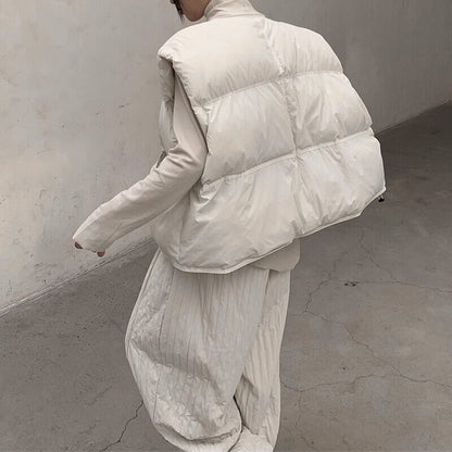 Quilting Round-Neck Jacket Vest【TR3233】
