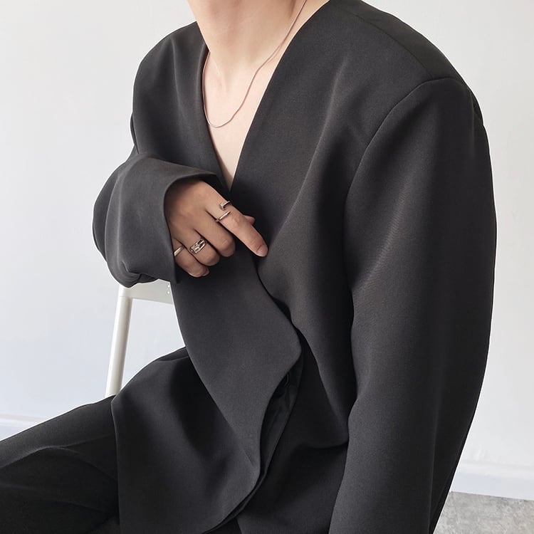Casual Collarless Jacket【TR2481】