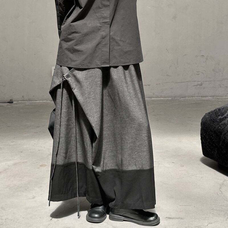 Patchwork Wide-Leg Pants【TR3201】