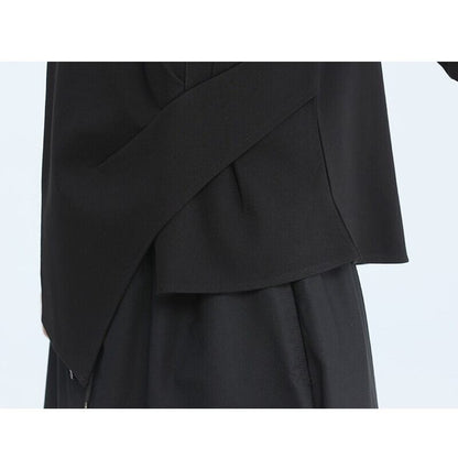 Asymmetry Side-Pleats T-Shirt【TR3148】